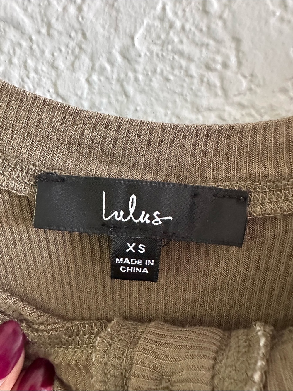 Lulus Simply the Best Olive Ribbed Henley Bodysuit XS Square Neck Stretch - Picture 4 of 11